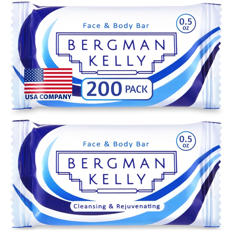 BERGMAN KELLY - Hotel Soap Bars - White Tea, 0.5 oz, 200 PK - Travel Size Luxury Bulk Amenities Bar Soap - Mini Individually Wrapped Rectangular Soap, Small Toiletries for Airbnb, Motel, Guest Bath - Image 1